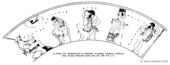 RIII.1-0658.jpg - RIII.1-0658: Odysseus, Achilles, Ajax, Phoenix, Diomedes. Wilhelm Heinrich Roscher (Göttingen, 1845- Dresden, 1923), Ausfürliches Lexikon der griechisches und römisches Mythologie, 1884.