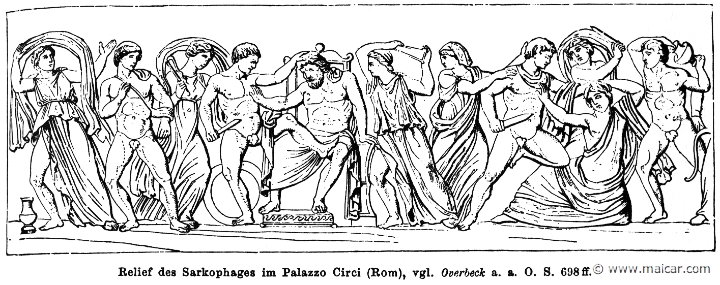 RI.1-0153.jpg - RI.1-0153: The killing of Aegisthus and Clytaemnestra. Sarcophagus. Wilhelm Heinrich Roscher (Göttingen, 1845- Dresden, 1923), Ausfürliches Lexikon der griechisches und römisches Mythologie, 1884.