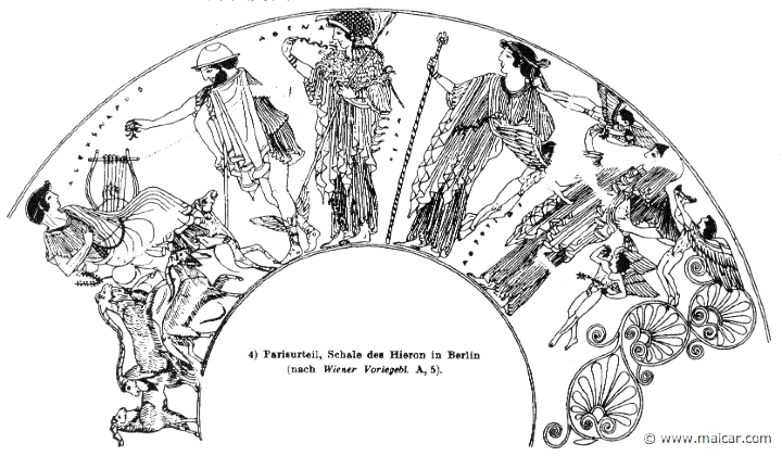 RIII.1-1611.jpg - RIII.1-1611: Judgement of Paris: Paris, Hermes, Athena, Hera, Aphrodite. Wilhelm Heinrich Roscher (Göttingen, 1845- Dresden, 1923), Ausfürliches Lexikon der griechisches und römisches Mythologie, 1884.