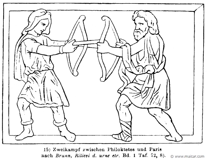 RIII.1-1638.jpg - RIII.1-1638: Duel between Paris and Philoctetes. Wilhelm Heinrich Roscher (Göttingen, 1845- Dresden, 1923), Ausfürliches Lexikon der griechisches und römisches Mythologie, 1884.