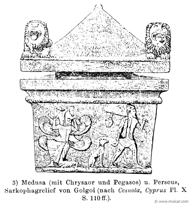 RIII.2-2031.jpg - RIII.2-2031: Medusa, with Chrysaor and Pegasus, and Perseus. Wilhelm Heinrich Roscher (Göttingen, 1845- Dresden, 1923), Ausfürliches Lexikon der griechisches und römisches Mythologie, 1884.