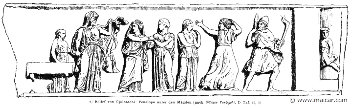 RIII.2-1919.jpg - RIII.2-1919: Penelope and maids.Wilhelm Heinrich Roscher (Göttingen, 1845- Dresden, 1923), Ausfürliches Lexikon der griechisches und römisches Mythologie, 1884.