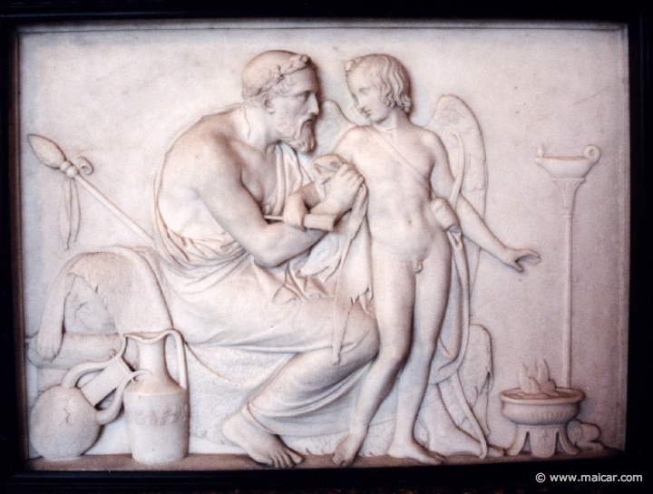 3619.jpg - 3619: Bertel Thorvaldsen 1770-1844: Amor und Anakreon, 1823. Landesmuseum Oldenburg, Das Schloß.