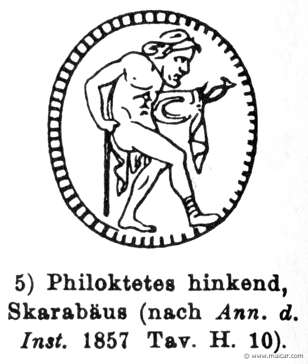 RIII.2-2332.jpg - RIII.2-2332: Philoctetes limping. Wilhelm Heinrich Roscher (Göttingen, 1845- Dresden, 1923), Ausfürliches Lexikon der griechisches und römisches Mythologie, 1884.