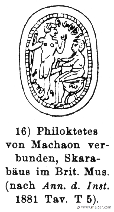 RIII.2-2342.jpg - RIII.2-2342: Philoctetes bandaged by Machaon. Wilhelm Heinrich Roscher (Göttingen, 1845- Dresden, 1923), Ausfürliches Lexikon der griechisches und römisches Mythologie, 1884.