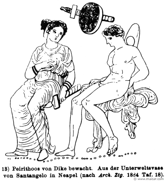 RIII.2-1786b.jpg - RIII.2-1786b: Pirithous watched by Dike. Wilhelm Heinrich Roscher (Göttingen, 1845- Dresden, 1923), Ausfürliches Lexikon der griechisches und römisches Mythologie, 1884.