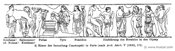 RIII.1-0106.jpg - RIII.1-0106: Pelias, Tyro, Poseidon, and (right) Apotheosis of Heracles. Wilhelm Heinrich Roscher (Göttingen, 1845- Dresden, 1923), Ausfürliches Lexikon der griechisches und römisches Mythologie, 1884.