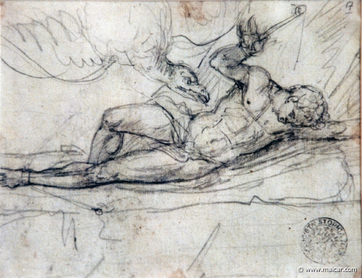 3732.jpg - 3732: Johann Heinrich Wilhelm Tischbein, 1751-1829: Die Qualen des Prometheus. Landesmuseum Oldenburg, Das Schloß.