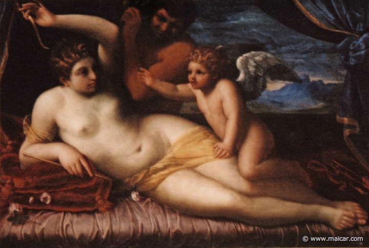 0613.jpg - 0613: Carracci-Schule: Venus, Amor and Satyr. Künsthistorische Museum, Wien.