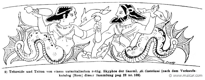 RV-1169.jpg - RV-1169: Tritonide and Triton. Wilhelm Heinrich Roscher (Göttingen, 1845- Dresden, 1923), Ausfürliches Lexikon der griechisches und römisches Mythologie, 1884.