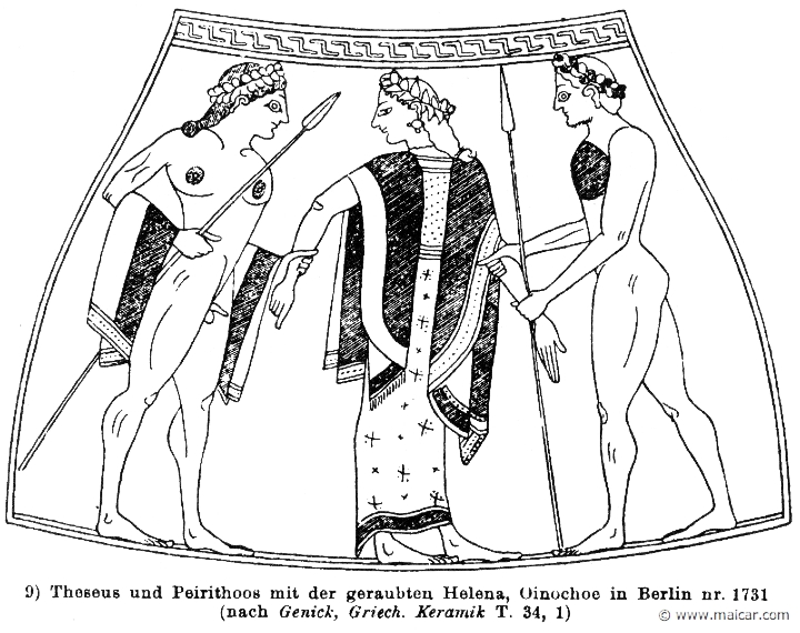 RIII.2-1782.jpg - RIII.2-1782: Theseus and Pirithous with the abducted Helen. Wilhelm Heinrich Roscher (Göttingen, 1845- Dresden, 1923), Ausfürliches Lexikon der griechisches und römisches Mythologie, 1884.