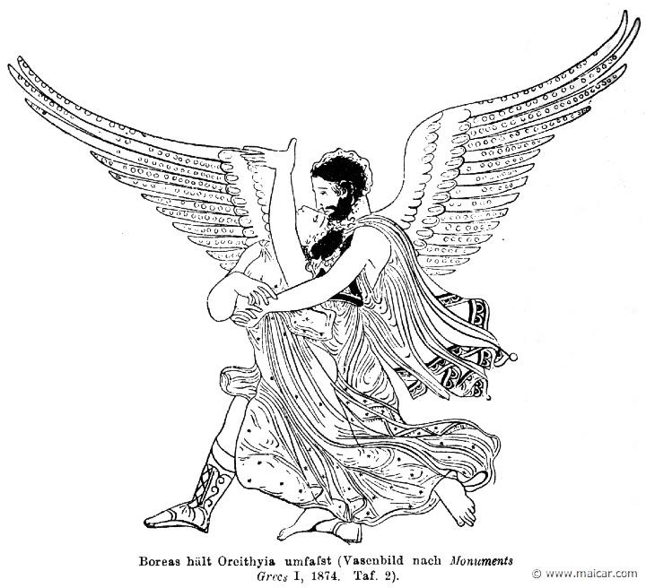 RI.1-0807.jpg - RI.1-0807: Boreas abducting Orithyia. Vase painting. Wilhelm Heinrich Roscher (Göttingen, 1845- Dresden, 1923), Ausfürliches Lexikon der griechisches und römisches Mythologie, 1884.