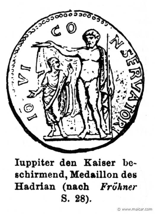 RII.1-0760.jpg - RII.1-0760: Jupiter protecting the Emperor. Wilhelm Heinrich Roscher (Göttingen, 1845- Dresden, 1923), Ausfürliches Lexikon der griechisches und römisches Mythologie, 1884.