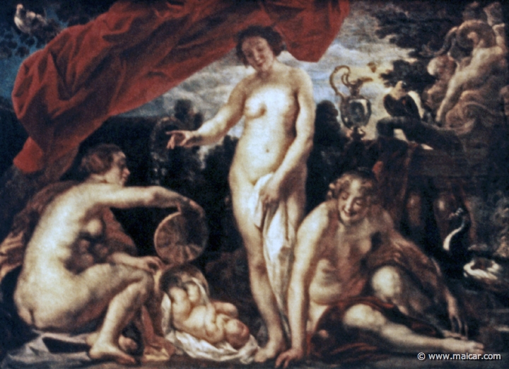 0515.jpg - 0515: Jacob Jordaens 1593-1678: The daughter of Cecrops finds Erichthonios (1640). Künsthistorische Museum, Wien.