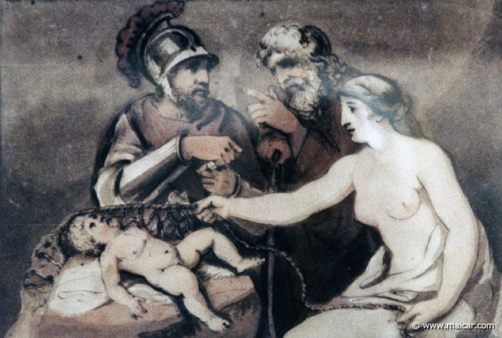 3729.jpg - 3729: Johann Heinrich Wilhelm Tischbein, 1751-1829: Mars, Venus, Chronos und Amor, um 1805. Landesmuseum Oldenburg, Das Schloß.