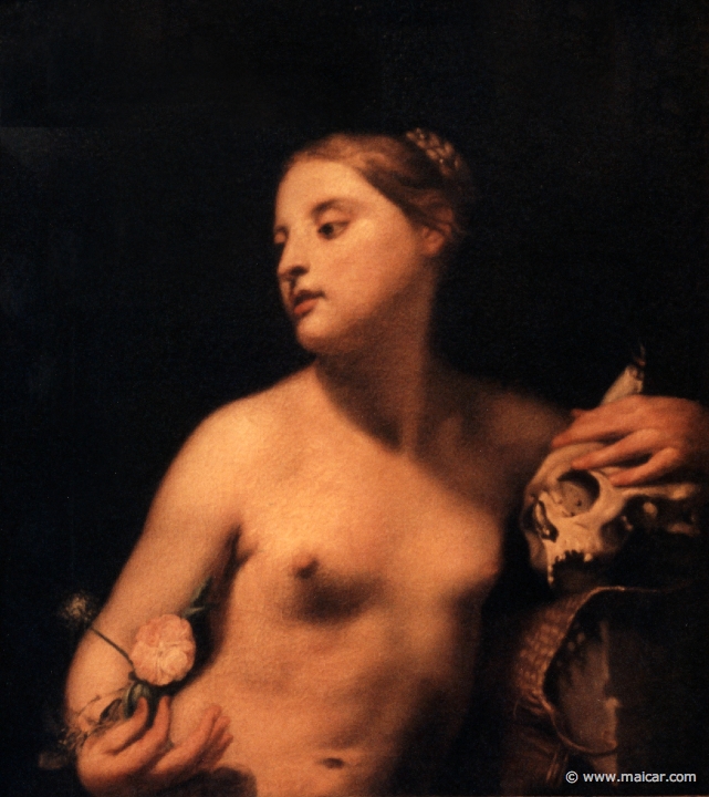 4327.jpg - 4327: Guido Cagnacci 1601-1663: Allégorie de la “Vanitas” et de la Pénitence, vers 1640. Musée de Picardie, Amiens.