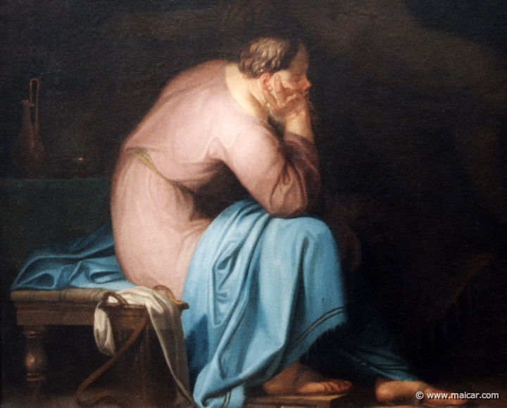 5124.jpg - 5124: N. A. Abildgaard 1743-1809: Socrates in prison, 1784. Ny Carlsberg Glyptotek, Copenhagen.