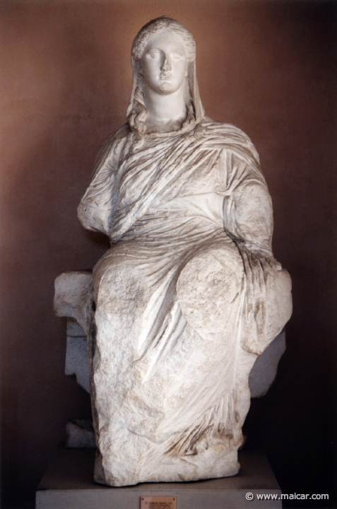 5323.jpg - 5323: Demeter from Knidos c.350 BC. Marble original in British Museum, London. Antikmuseet, Lund.