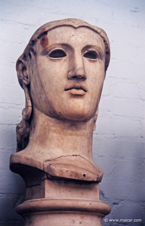 8023.jpg - 8023: Head from a colossal statue restored as Athena Parthenos. Roman with 18th century restorations. British Museum, London.