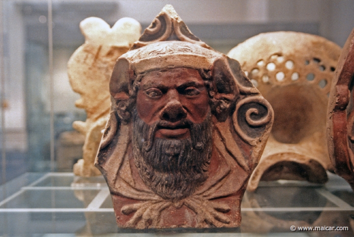 8109.jpg - 8109: Antefix. Satyr. Etruscan c. 400-300. British Museum, London.