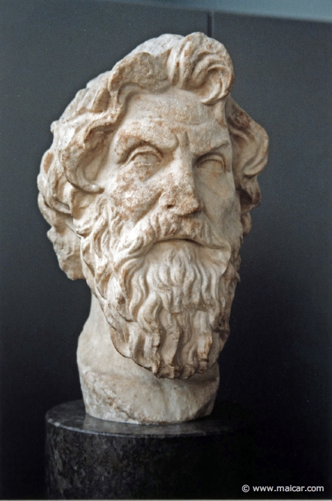 8327.jpg - 8327: Antisthenes (c. 450-370 BC). Roman copy late 3rd or 2nd century BC. British Museum, London.