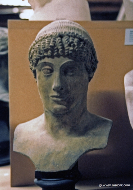 8826.jpg - 8826: ‘Apollon’. Fra ‘Villa dei Papiri’ i Herculaneum. Graesk / Romersk 1. årh. f. Kr. (Romkopi). Napoli, Museo Archeologico. Den Kongelige Afstøbningssamling, Copenhagen.