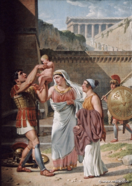 9227.jpg - 9227: Christoffer Wilhelm Eckersberg 1783-1853: Hector’s farewell to Andromache, 1813-16. The Thorvaldsen Museum, Copenhagen.