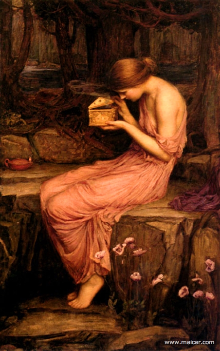 waterhouse001.jpg - waterhouse001: John William Waterhouse (1849-1917): Psyche Opening the Golden Box (1903).