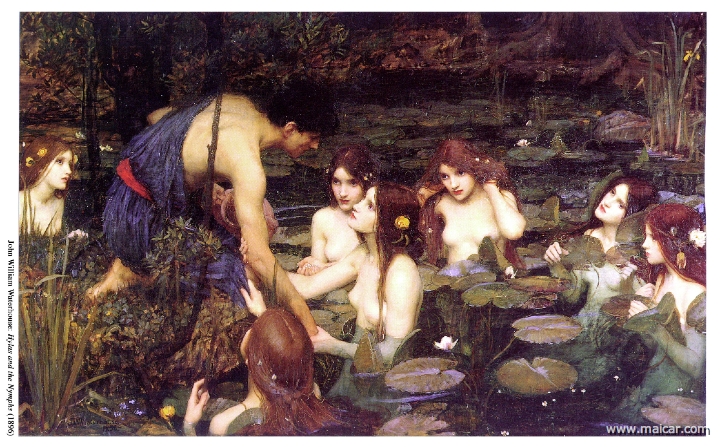 waterhouse003.jpg - waterhouse003: John William Waterhouse (1849-1917): Hylas and the Nymphs (1896).