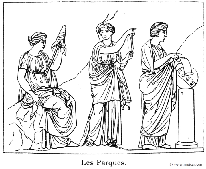 comm097.jpg - comm097: Les Parques. Info n/a. P. Commelin, Mythologie Grecque et Romaine, Éditions Garnier Frères, Paris.