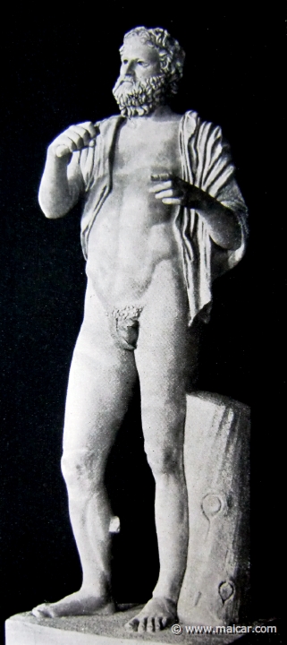 hek006a.jpg - hek006a: Statue des Anakreon. Kopenhagen, Glyptothek Ny-Carlsberg. Die Bildniskunst der Griechen und Römer, von Anton Hekler (1912).