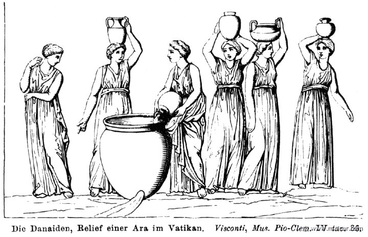 RI.1-0951.jpg - RI.1-0951: The Danaids pouring water into the leaking jar. Relief in the Vatican.Wilhelm Heinrich Roscher (Göttingen, 1845- Dresden, 1923), Ausfürliches Lexikon der griechisches und römisches Mythologie, 1884.