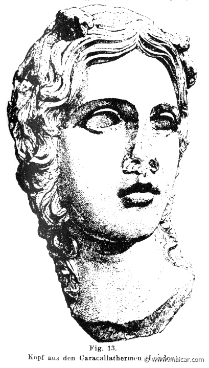 RI.1-1129.jpg - RI.1-1129: Head of Dionysus in the baths of Caracalla.Wilhelm Heinrich Roscher (Göttingen, 1845- Dresden, 1923), Ausfürliches Lexikon der griechisches und römisches Mythologie, 1884.