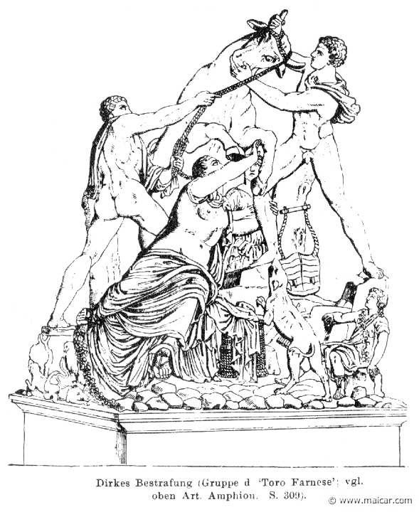 RI.1-1178.jpg - RI.1-1178: The Punishment of Dirce by Amphion and Zethus. Toro Farnese.Wilhelm Heinrich Roscher (Göttingen, 1845- Dresden, 1923), Ausfürliches Lexikon der griechisches und römisches Mythologie, 1884.