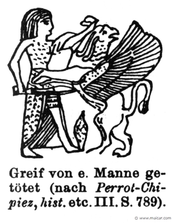 RI.2-1757.jpg - RI.2-1757: Man killing a Griffin.Wilhelm Heinrich Roscher (Göttingen, 1845- Dresden, 1923), Ausfürliches Lexikon der griechisches und römisches Mythologie, 1884.