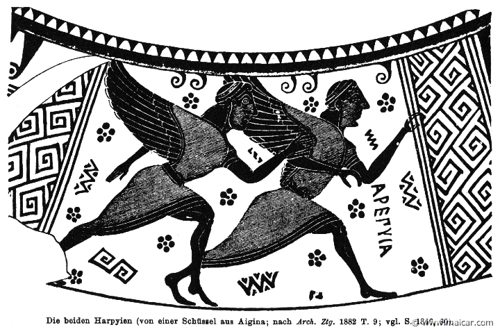 RI.2-1843.jpg - RI.2-1843: Harpies.Wilhelm Heinrich Roscher (Göttingen, 1845- Dresden, 1923), Ausfürliches Lexikon der griechisches und römisches Mythologie, 1884.