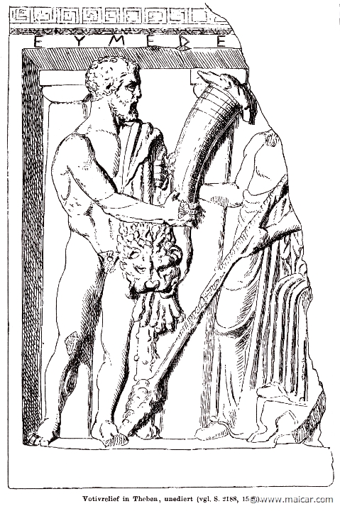 RI.2-2187.jpg - RI.2-2187: Heracles. Votive relief in Thebes.Wilhelm Heinrich Roscher (Göttingen, 1845- Dresden, 1923), Ausfürliches Lexikon der griechisches und römisches Mythologie, 1884.