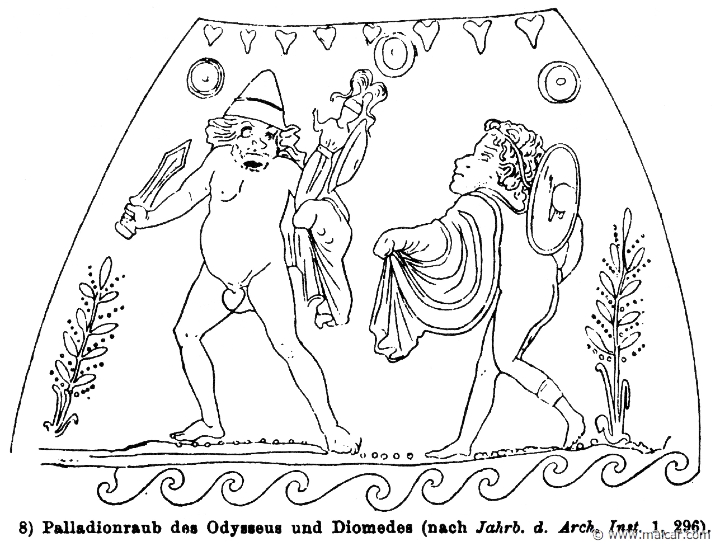 RIII.1-0670.jpg - RIII.1-0670: Odysseus and Diomedes stealing the Palladium.Wilhelm Heinrich Roscher (Göttingen, 1845- Dresden, 1923), Ausfürliches Lexikon der griechisches und römisches Mythologie, 1884.