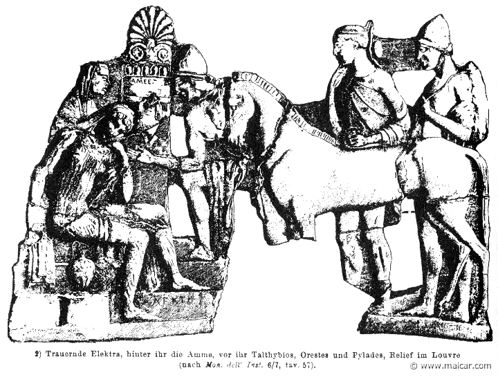 RV-0039.jpg - RV-0039: Present: Electra's nurse, Electra, Talthybius, Orestes, Pylades.Wilhelm Heinrich Roscher (Göttingen, 1845- Dresden, 1923), Ausfürliches Lexikon der griechisches und römisches Mythologie, 1884.