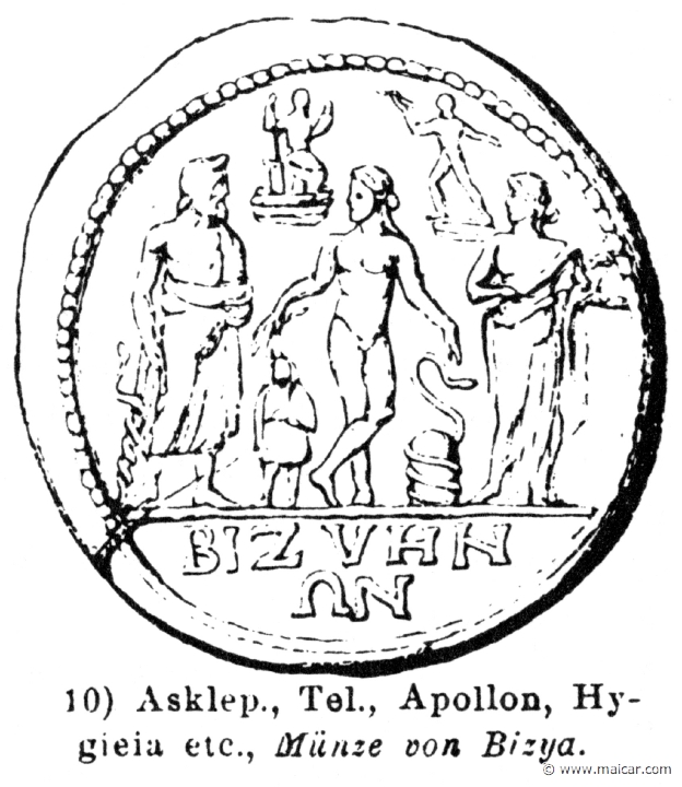 RV-0320b.jpg - RV-0320b: Asclepius, Telesphoros, Apollo.Wilhelm Heinrich Roscher (Göttingen, 1845- Dresden, 1923), Ausfürliches Lexikon der griechisches und römisches Mythologie, 1884.