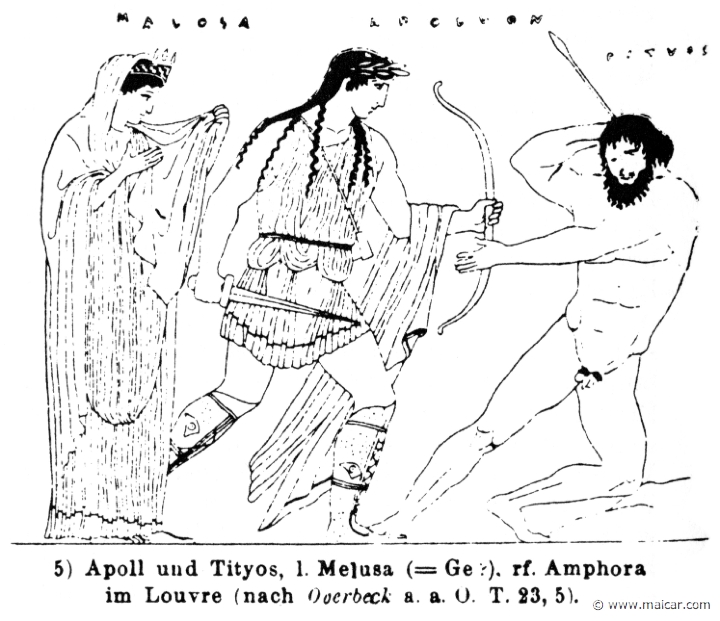 RV-1048.jpg - RV-1048: Apollo killing Tityus, being watched by Gaia.Wilhelm Heinrich Roscher (Göttingen, 1845- Dresden, 1923), Ausfürliches Lexikon der griechisches und römisches Mythologie, 1884.