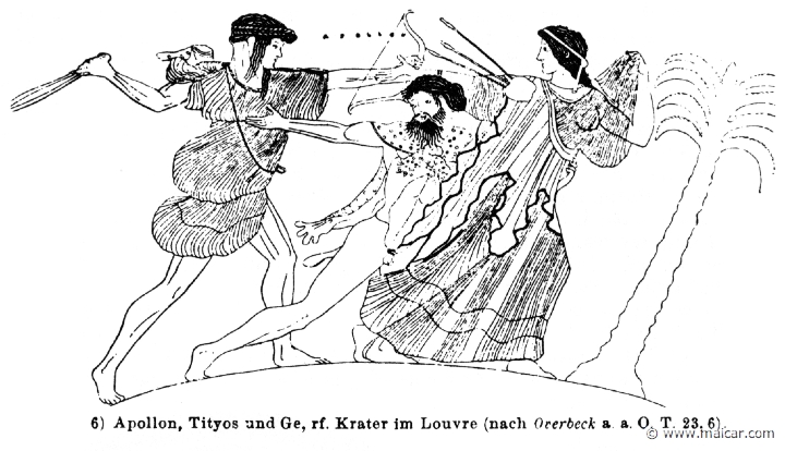 RV-1050.jpg - RV-1050: Apollo and Artemis killing Tityus.Wilhelm Heinrich Roscher (Göttingen, 1845- Dresden, 1923), Ausfürliches Lexikon der griechisches und römisches Mythologie, 1884.