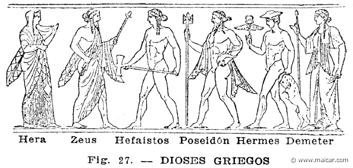 secco053.jpg - secco053: Dioses griegos. Hera, Zeus, Hefaistos, Poseidón, Hermes, Demeter. Info n/a. Oscar Secco Ellauri, Pedro Daniel Baridón, Historia de los Griegos (CADEC, Montevideo).